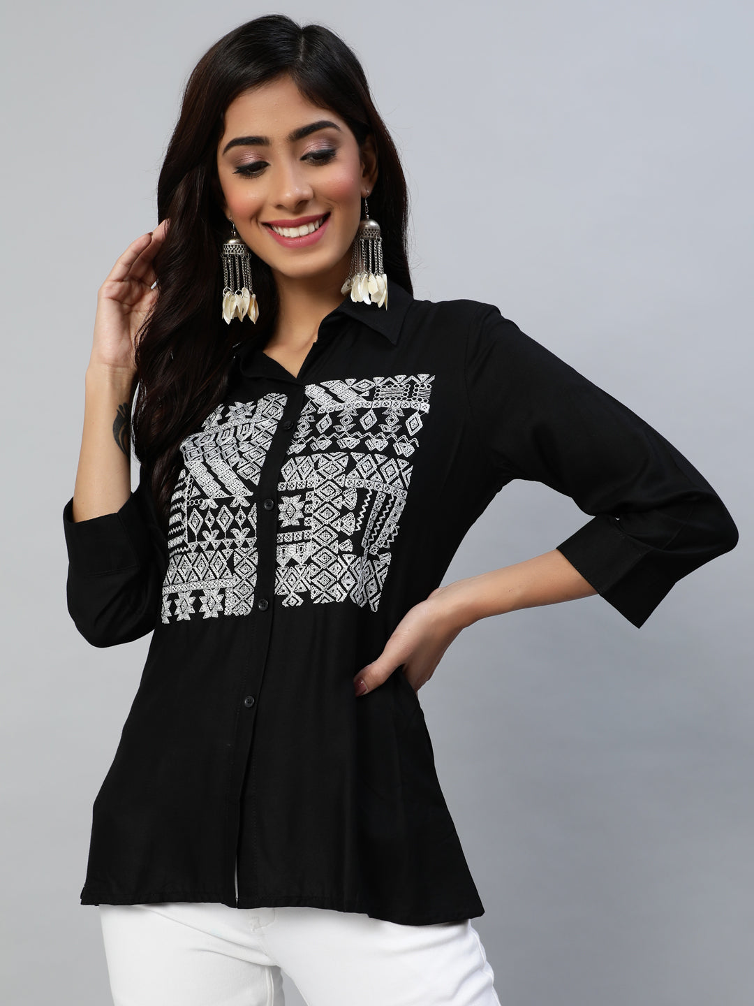 Shirt collar kurti outlet design