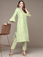 Women's Laurel Green Embroidered Kurta Set With Trousers