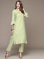 Women's Laurel Green Embroidered Kurta Set With Trousers