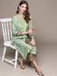 Women's Mint Embroidered Printed Kurta Set with Trousers and Dupatta