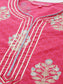 Women's Pink Gotawork Printed Kurta set with Trousers and Dupatta