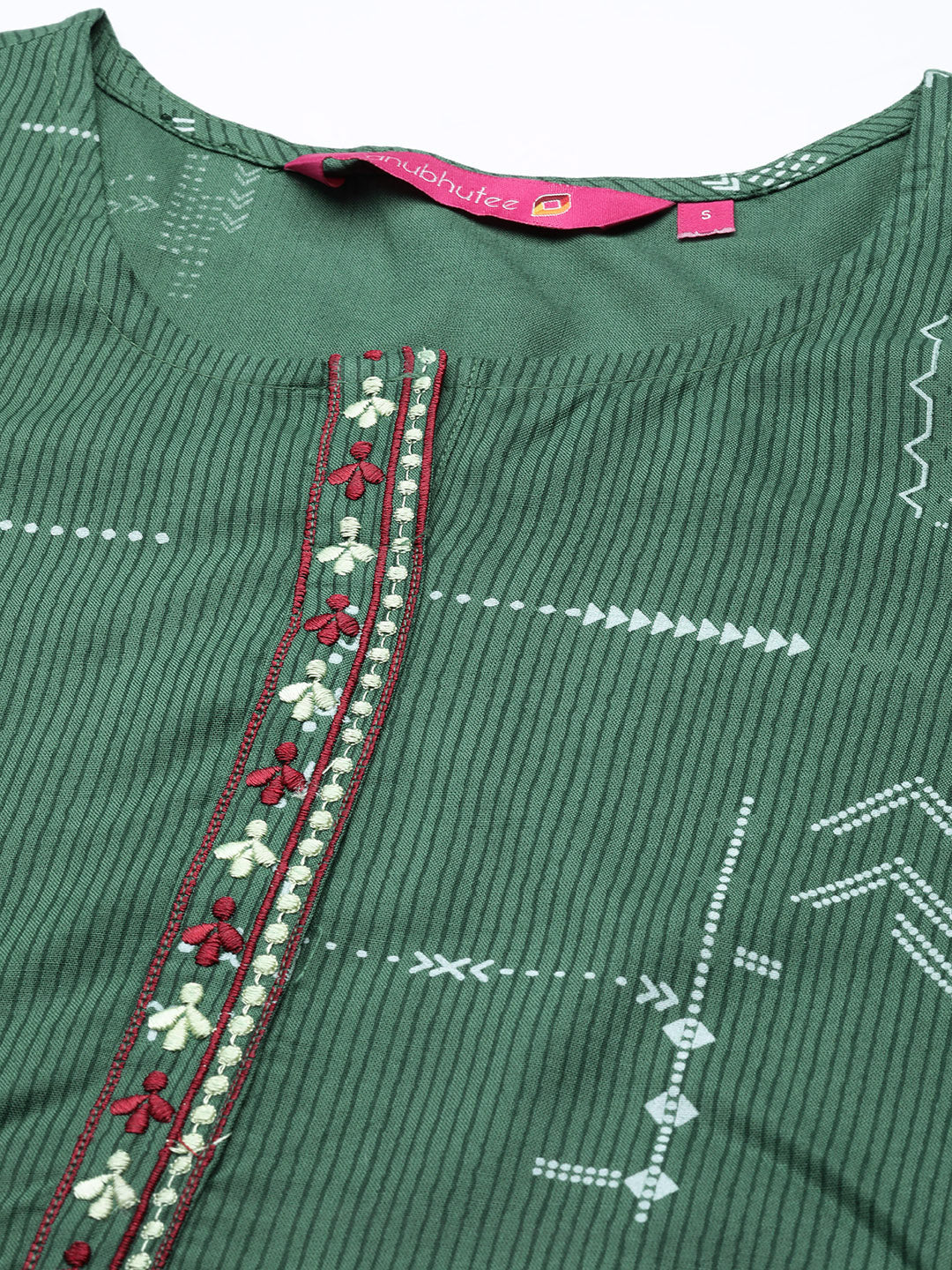 Women's's Green Geometric Printed Kurti