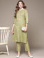 Anubhutee Women's Sage Green Embroidered Kurta Set with Trousers