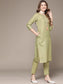 Anubhutee Women's Sage Green Embroidered Kurta Set with Trousers