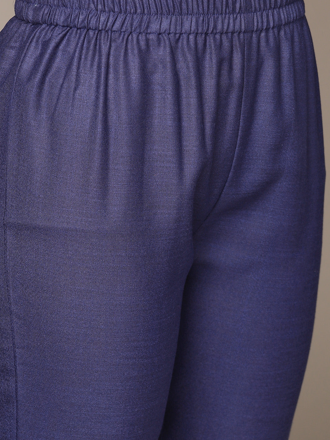 Anubhutee Women's Navy Blue Gotta Patti Dori Tassel Kurta set with Trousers