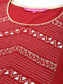 Anubhutee Women's Red Zari Embroidered Flared Kurta set with Trousers