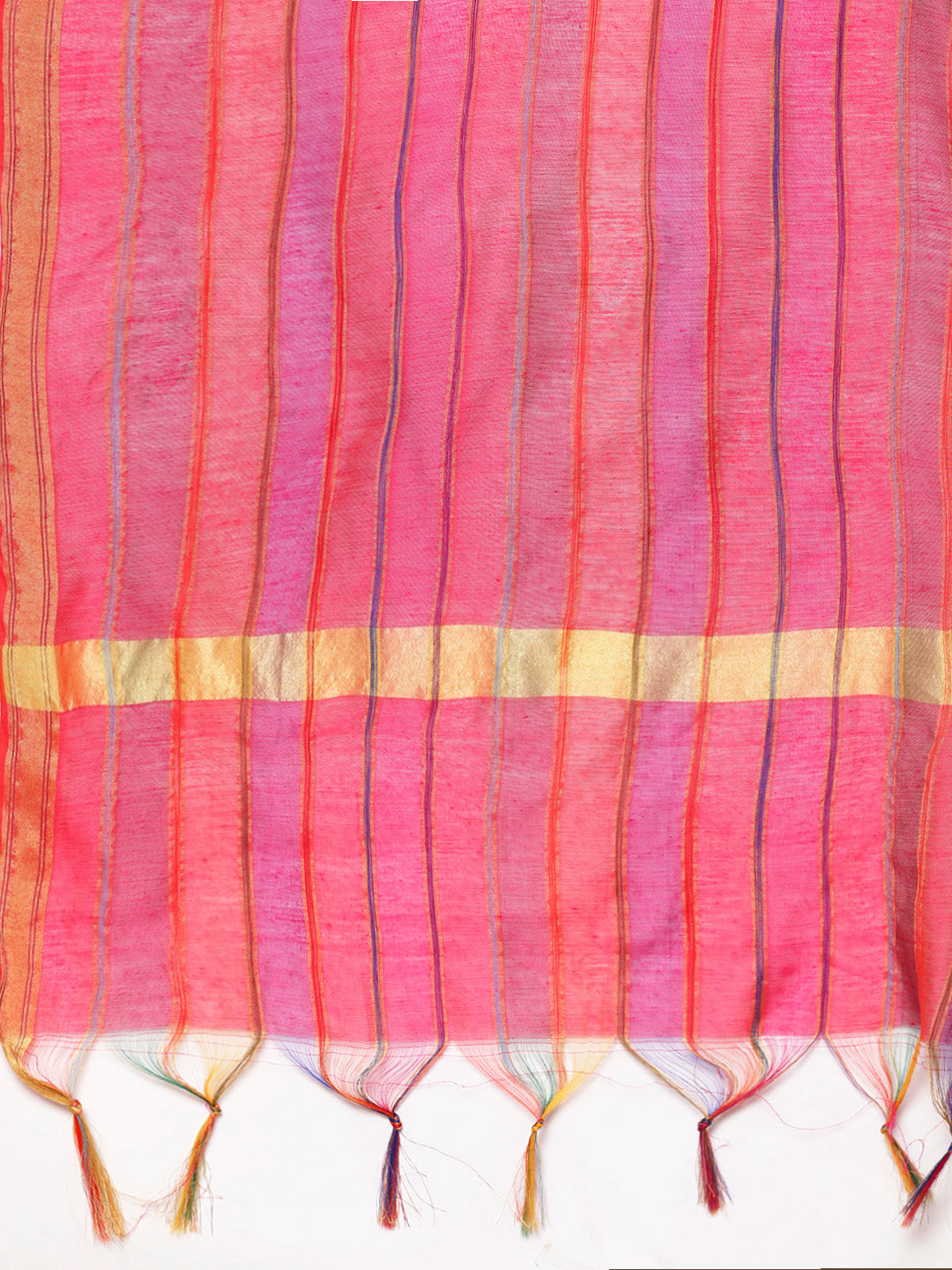 Anubhutee Women's Pink Zari Embroidered Kurta With Trousers and Dupatta