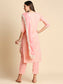 Women's Pink Bandhani Printed Thread Work Pure Cotton Kurta with Trousers With & Dupatta